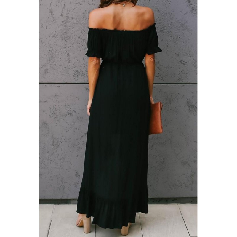 Black Glaze High Low Off The Shoulder Maxi Dress - from category Maxi Dresses